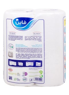 Fine Towel Pro, Highly Absorbent, Sterilized And Half Perforated Kitchen Paper Towel, 3 Ply Pack Of 2 White  - Image 2