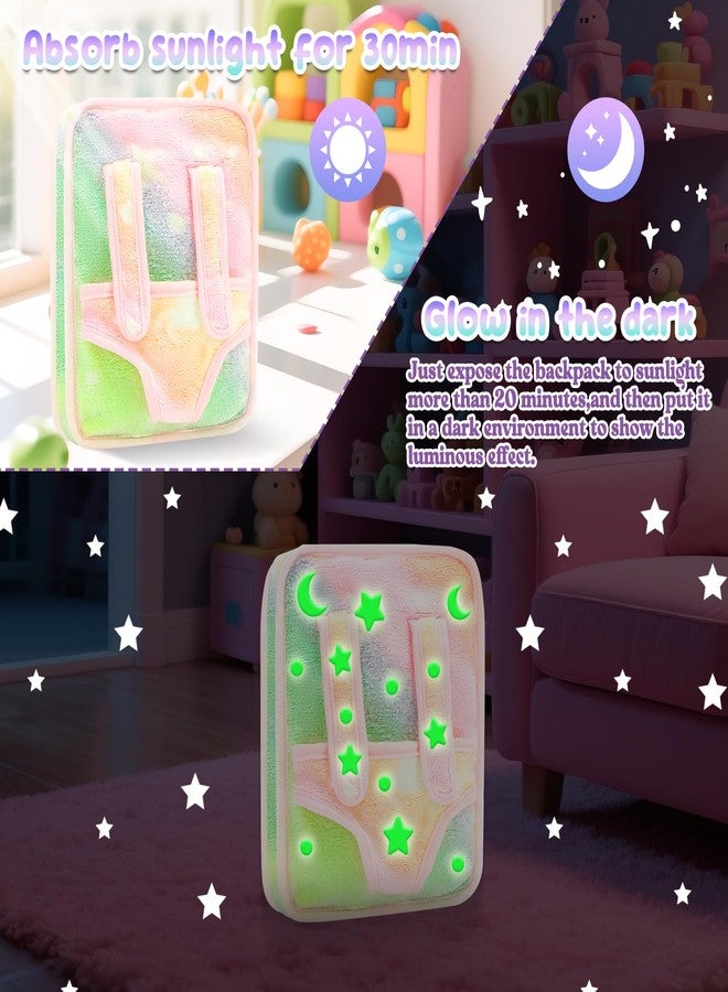deAO 12 Inch Soft Baby Doll Backpack Glow in Dark Carrier Playset Toys Baby Care Doll Toys Set with 12''Doll Clothes Bottle Accessories Birthday Gift for Toddlers Boys Girls - Image 3