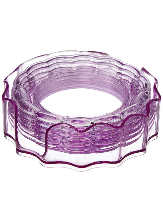 Kuber Industries 6 Pieces Tea Coaster with Stand (Purple) - Image 2