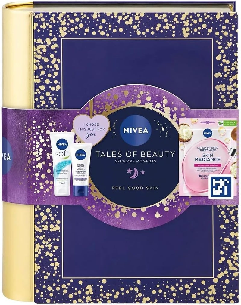 Nivea Gift Set Tales of Beauty MoisturizerSoothing Night CreamRadiant Face Mask 1 Piece