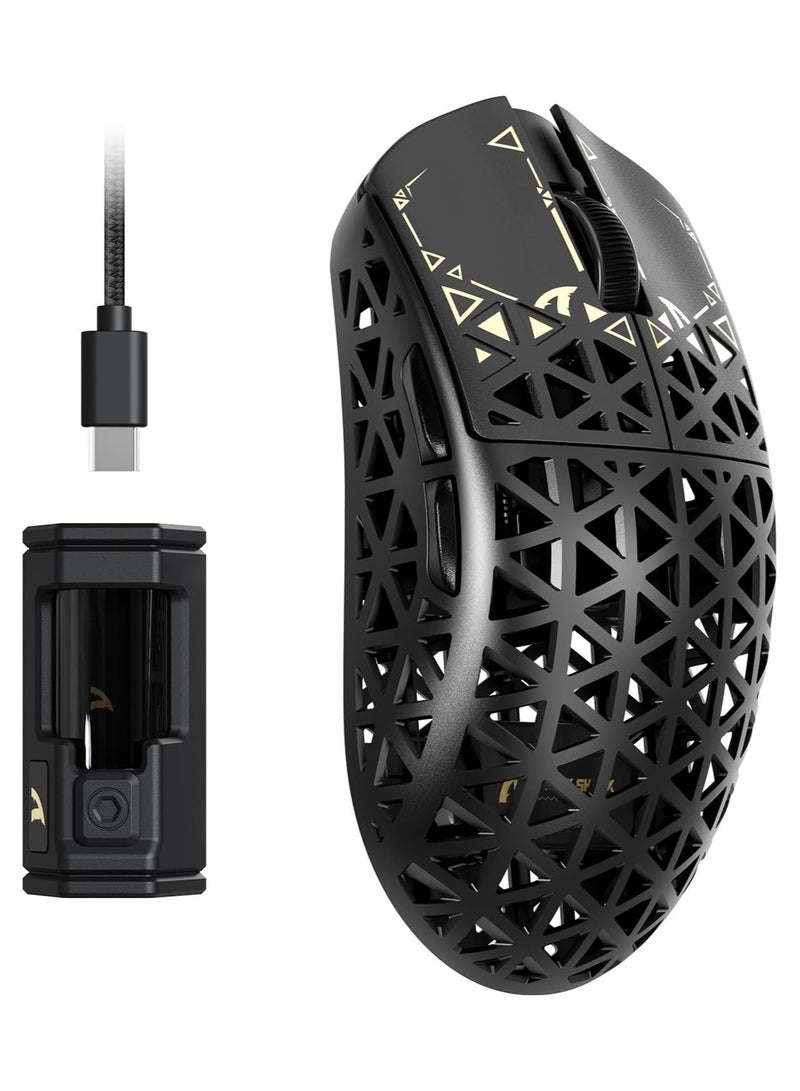 ATTACK SHARK R5 Ultra Carbon Fiber HyperSpeed ​​Wireless Gaming Mouse, 39g Ultra-Lightweight Mouse, 2.4G/BT/USB-C Wired, PAW3950MAX Sensor, 8KHz Wireless Polling Rate, 42000DPI, for Windows/Mac–Black - Image 1