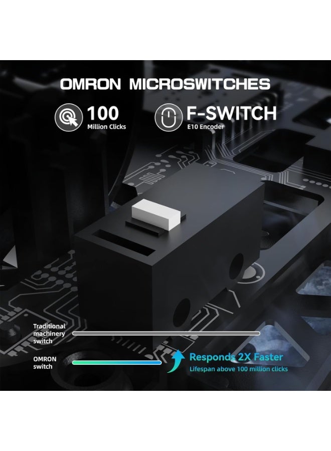 ATTACK SHARK R5 Ultra Carbon Fiber HyperSpeed ​​Wireless Gaming Mouse, 39g Ultra-Lightweight Mouse, 2.4G/BT/USB-C Wired, PAW3950MAX Sensor, 8KHz Wireless Polling Rate, 42000DPI, for Windows/Mac–Black - Image 5