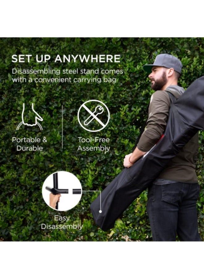 GGEROU Single Double Hammock with Stand, Portable Camping Hammock Space-saving Steel Stand, Adjustable Base Height Canvas Hammock Set, 450lb Capacity with Carry Bag  - Image 2