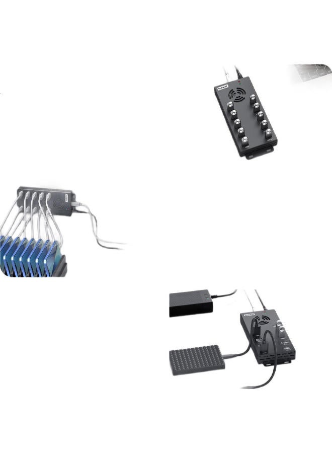 SIPOLAR 10-Port Usb 2.0 Industrial Grade Hub With Splitter A-400 (1.4M) Hub For Phone And Computer Flashing Converter One-To-Many Single Port 2A With Power Adapter - Image 2