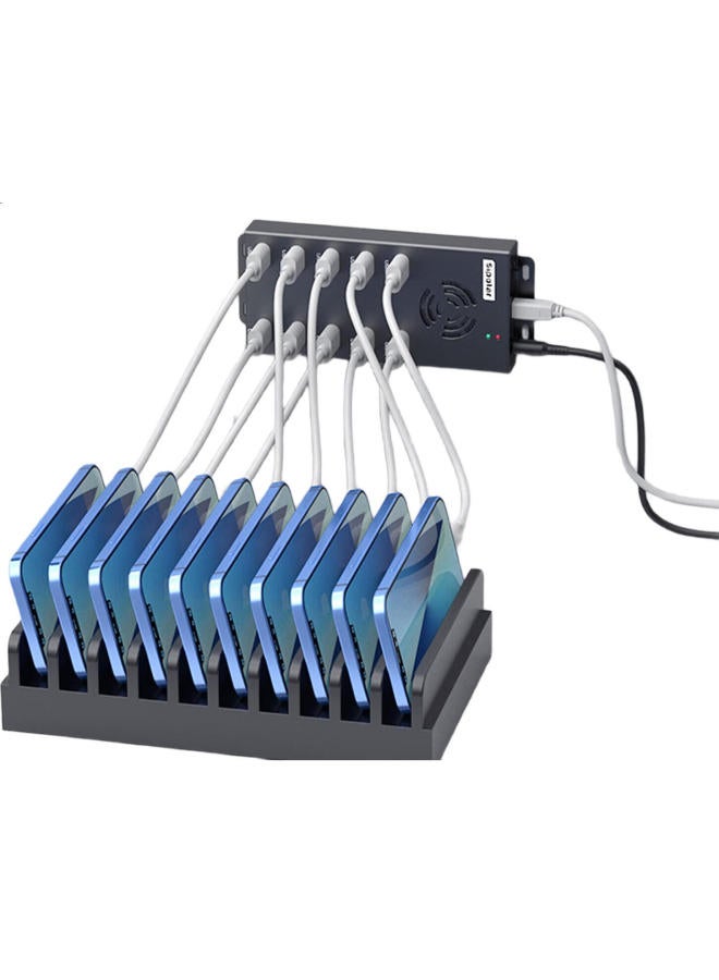 SIPOLAR 10-Port Usb 2.0 Industrial Grade Hub With Splitter A-400 (1.4M) Hub For Phone And Computer Flashing Converter One-To-Many Single Port 2A With Power Adapter - Image 1