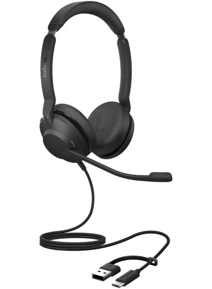 جابرا سماعة رأس سلكية ستيريو Jabra Evolve2 30 SE MS مع مكبرات صوت 28 مم، وسائد أذن عازلة للضوضاء، وحزام رأس قابل للتعديل، وميكروفون بوم، واتصال USB-A/USB-C | 23189-999-779 - Image 3