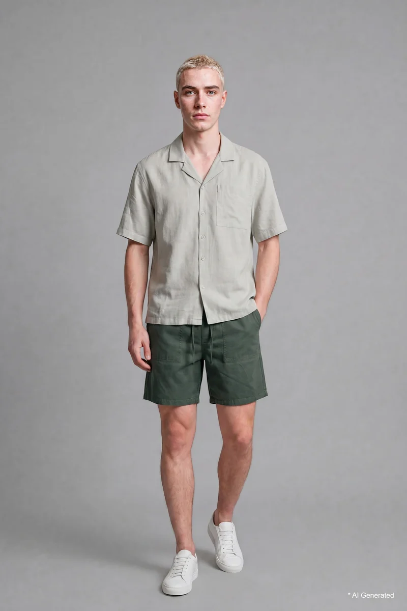 ديفاكتو Relax Fit Elastic Waist Shorts