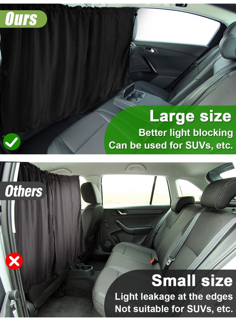 Relex Car Divider Curtain, Wide Car Privacy Blackout Shades with Storage Bag for Baby Nap, Removable Sedan SUV Van Sunshade Covers Screen for Car Camping Sleeping Accessories - Image 3