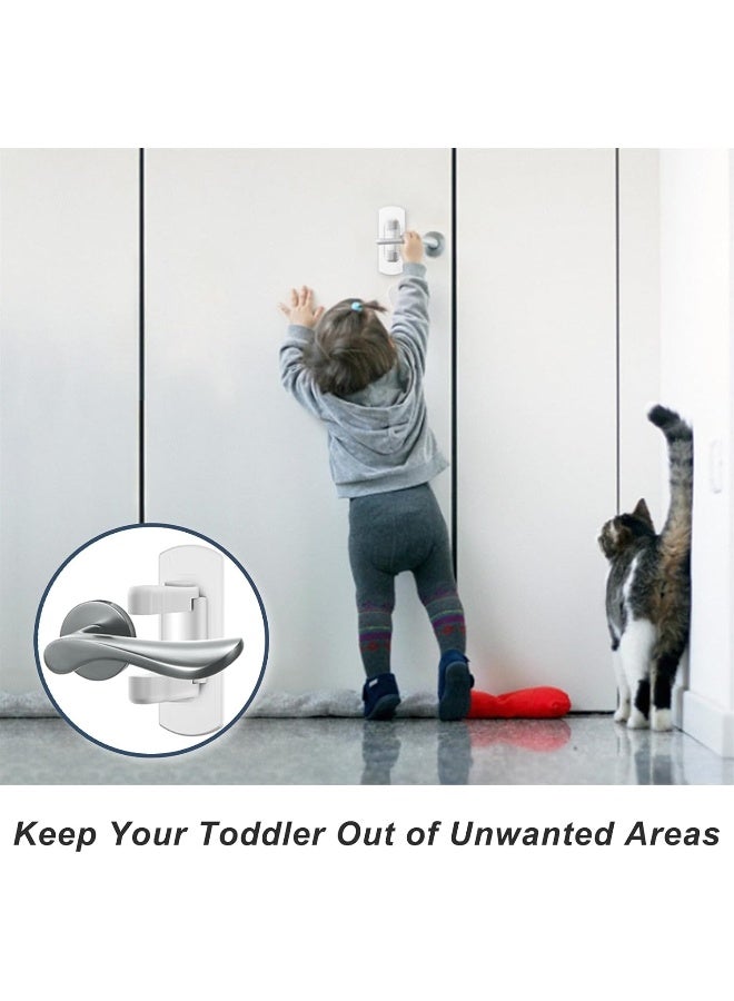 Matenf Childproof Door Lever Lock (2 Pack) Prevents Toddlers Pets From Opening Doors - Image 2