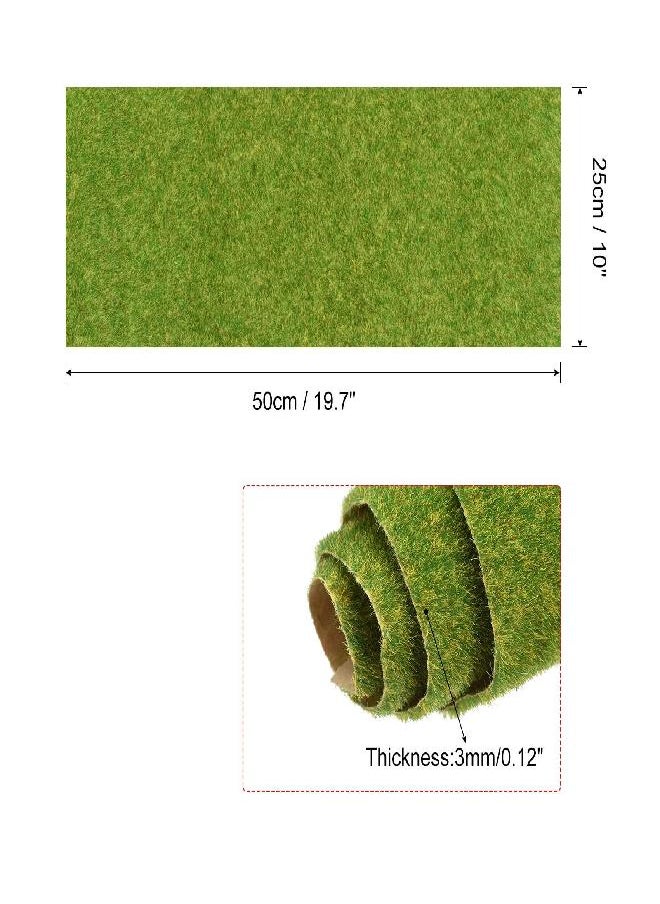 MECCANIXITY MECCANIXITY Artificial Model Grass Mat 10" x 19.7" Yellow Green Realistic Fake Turf for Garden Lawn Decoration Model  - Image 2