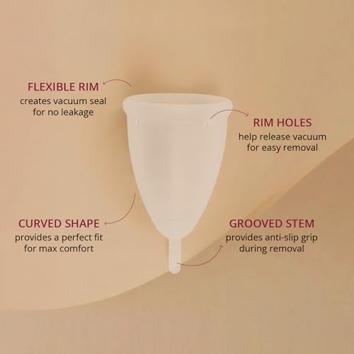 Carmesi Menstrual Cup for Women | Large Size - With Free Pouch | Rash-Free, Itch-Free, Odour-Free | 8-10 Hours of Leaks-Free Comfort | 100% Biocompatible Medical-Grade Silicone Cups - Image 5