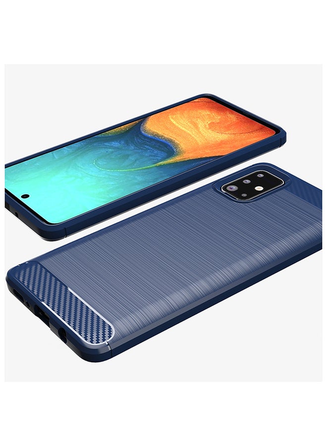 اليشمك غطاء حماية مرن ومضاد للخدش وممتص للصدمات ومصنوع من المطاط والبولي يوريثان الحراري لهاتف سامسونج جالاكسي A71 أزرق - Image 2