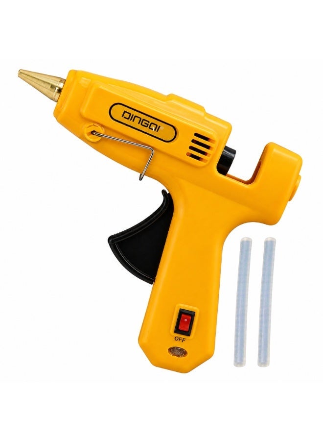 DINGQI 100W Hot Glue Gun with Fast Preheating and 2 Glue Sticks, Yellow - Image 1