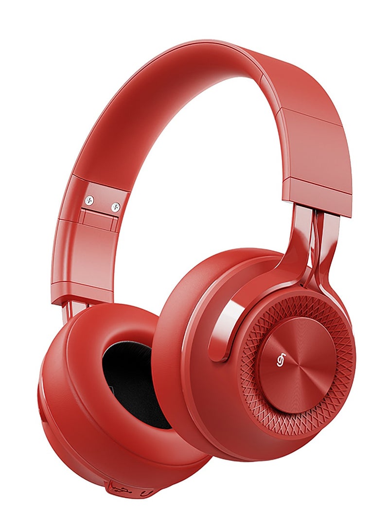 fingertime P1 Heavy Bass Wireless Bluetooth Headset for Sports, for Phone/PC Gaming Earpiece Bluetooth Headphones (Red) - Image 1