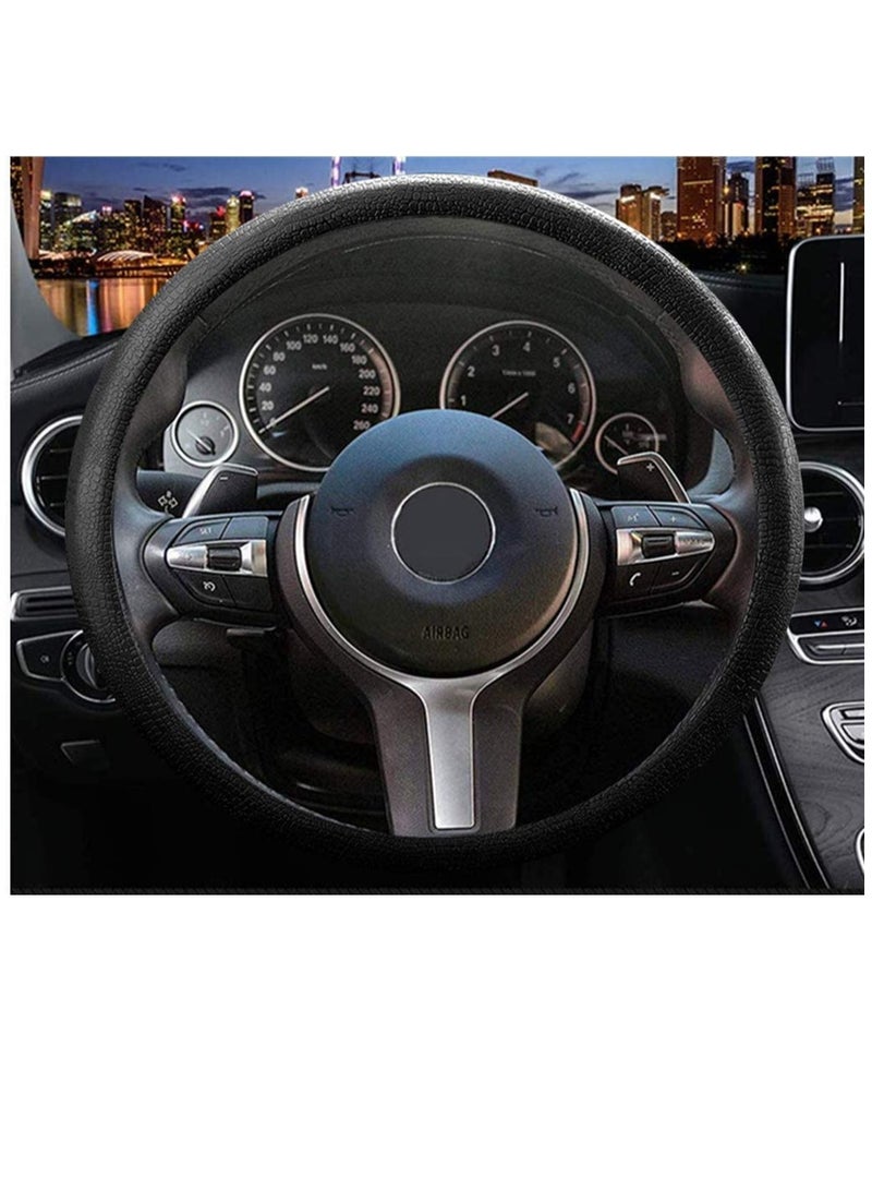 SILICONE STEERING WHEEL COVER - BLACK - Image 3