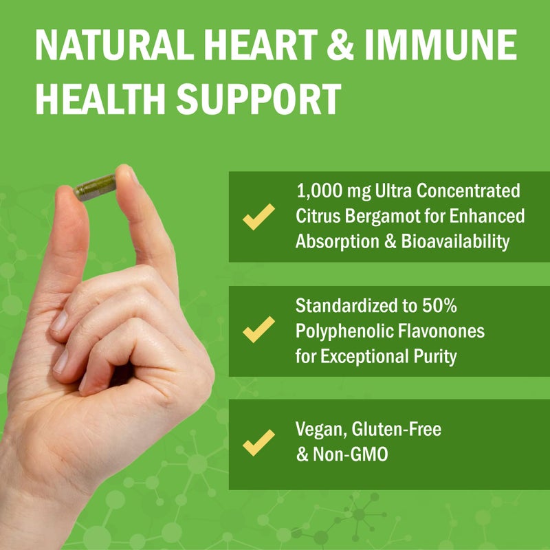 BioSchwartz Citrus Bergamot 1000mg - Citrus Bergamot Supplement for Cholesterol and Heart Health - Ultra Concentrated from Fresh Fruit for Enhanced Absorption - Vegan, Non-GMO, Gluten-Free - 120 Mini Capsules - Image 3