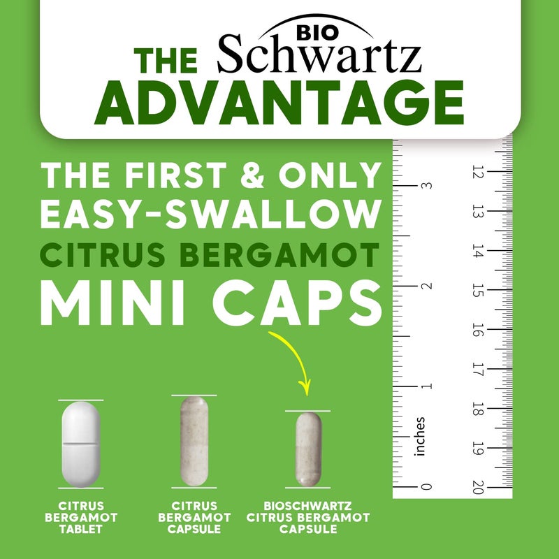 BioSchwartz Citrus Bergamot 1000mg - Citrus Bergamot Supplement for Cholesterol and Heart Health - Ultra Concentrated from Fresh Fruit for Enhanced Absorption - Vegan, Non-GMO, Gluten-Free - 120 Mini Capsules - Image 2