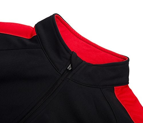 sponeed Men's Windproof Biking Jacket Coat Fleece Liner Bicycle Clothing Winter Cycling Jerseys 15F US S Size Black-Red - Image 5