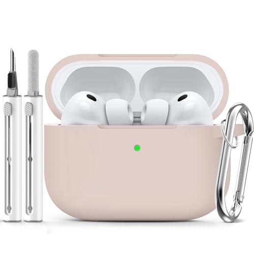 Ljusmicker for AirPods Pro 3 Case 2025 with Cleaner Kit,Soft Silicone Protective Cover for Apple AirPods Pro 3rd Generation Cases for Women Men,for AirPod Pro 3 Case Accessories with Keychain-Milk Tea - Image 1