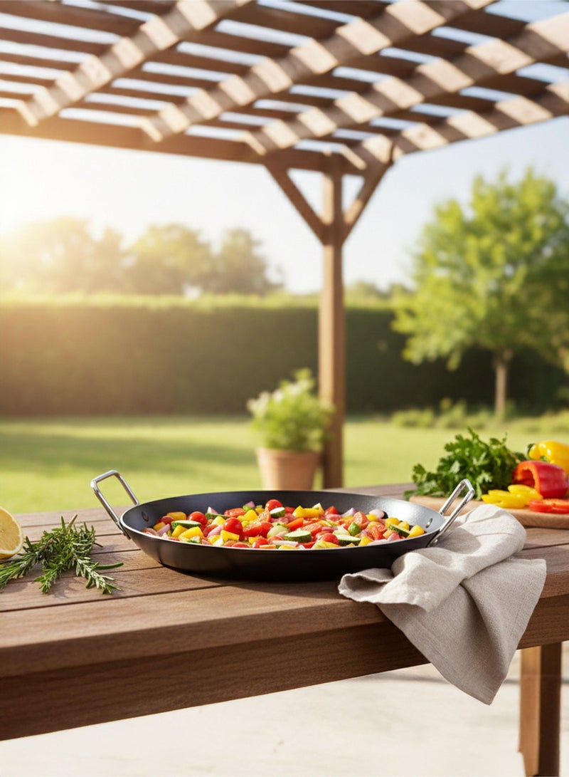 KAWASHI مقلاة كاواشي بايلا 40 سم KR-PP40 – مقلاة غير لاصقة كبيرة جدًا، توزيع حرارة متساوي، بناء متين، سهل التنظيف، مثالية لطهي البايلا، القلي والوجبات اليومية - Image 5