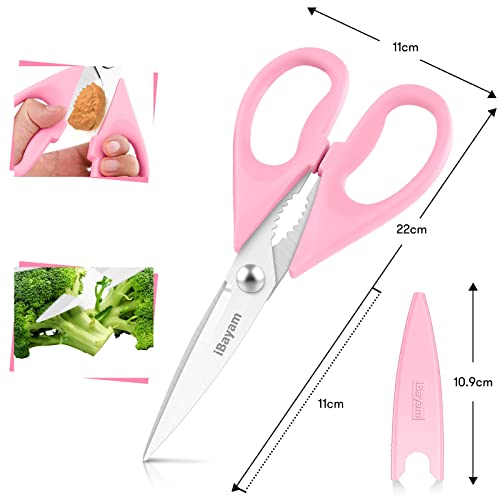 iBayam Gifts for Women, Mom, Wife, Her - Couple, Happy Birthday, Wedding Gifts, Christmas Day, Housewarming Gifts, iBayam Kitchen Scissors Heavy Duty Meat Poultry Shears Dishwasher Safe, Pink Stuff - Image 3
