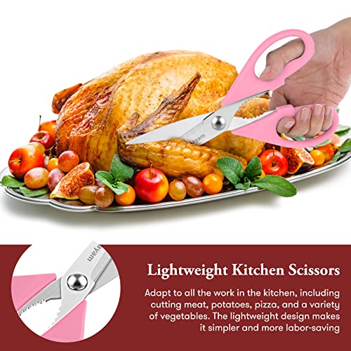 iBayam Gifts for Women, Mom, Wife, Her - Couple, Happy Birthday, Wedding Gifts, Christmas Day, Housewarming Gifts, iBayam Kitchen Scissors Heavy Duty Meat Poultry Shears Dishwasher Safe, Pink Stuff - Image 5