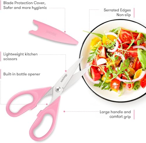 iBayam Gifts for Women, Mom, Wife, Her - Couple, Happy Birthday, Wedding Gifts, Christmas Day, Housewarming Gifts, iBayam Kitchen Scissors Heavy Duty Meat Poultry Shears Dishwasher Safe, Pink Stuff - Image 2