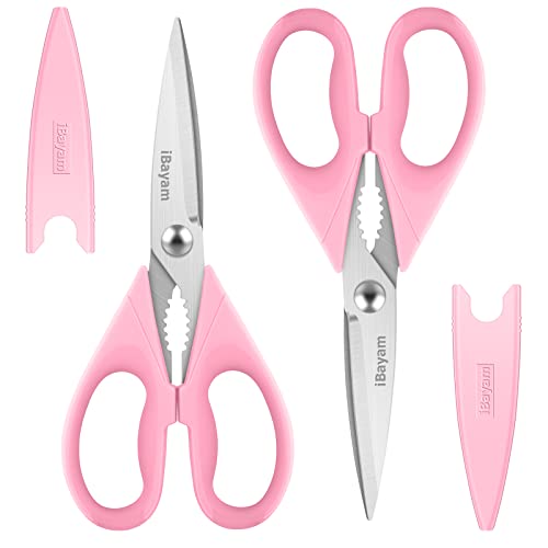 iBayam Gifts for Women, Mom, Wife, Her - Couple, Happy Birthday, Wedding Gifts, Christmas Day, Housewarming Gifts, iBayam Kitchen Scissors Heavy Duty Meat Poultry Shears Dishwasher Safe, Pink Stuff - Image 1