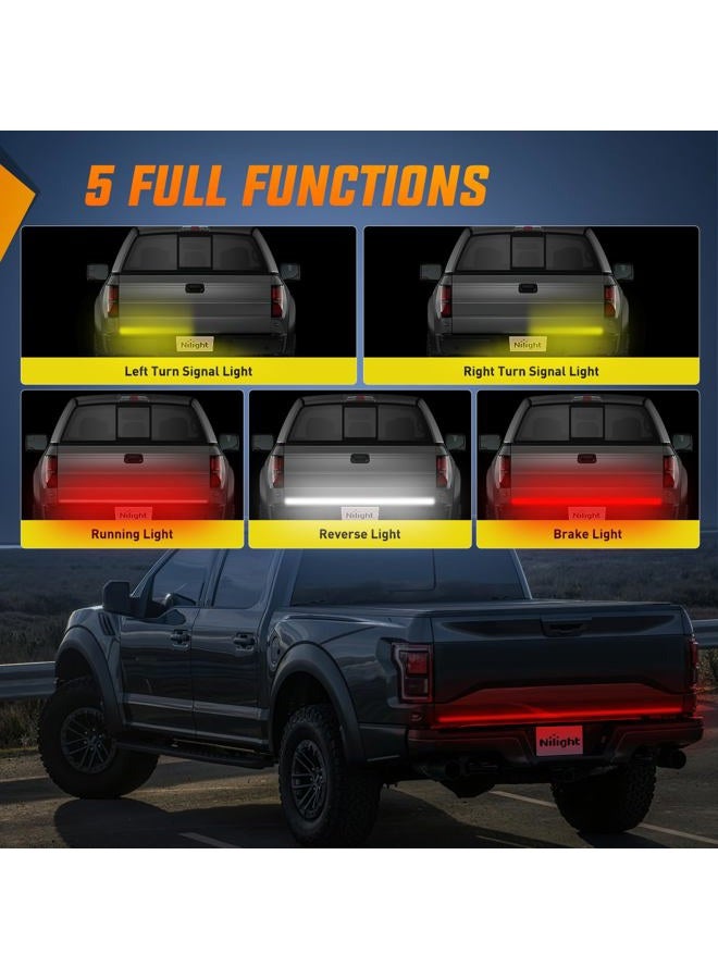 Nilight Truck Tailgate Light Strip 60" Quad Row 648 LED Strip with Red Running Brake Lights White Reverse Lamp Amber Turn Signals - Image 2