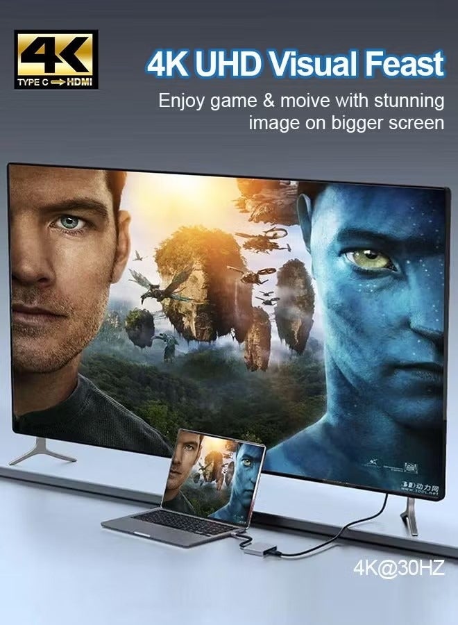 [3 in 1] USB C Hub,Type C to HDMI Adapter 4K@30Hz, Hub with 100W USB C PD Charging, 4K HDMI & USB 3.0 Port Type C HDMI Hub for iPad 2024,MacBook iPhone 16 Pro/Pro Max,Surface,S24,Pixel 9 - Image 4