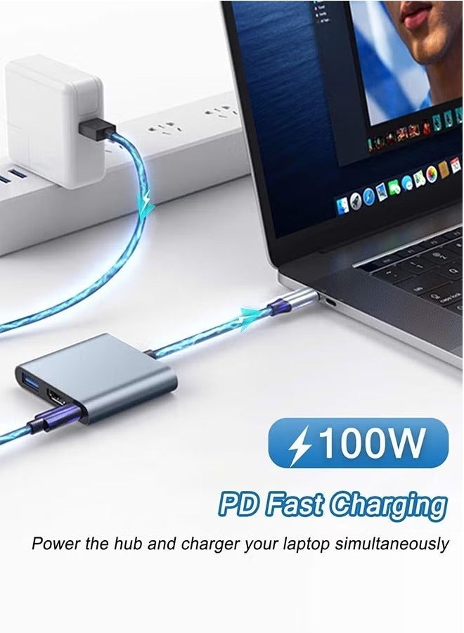 [3 in 1] USB C Hub,Type C to HDMI Adapter 4K@30Hz, Hub with 100W USB C PD Charging, 4K HDMI & USB 3.0 Port Type C HDMI Hub for iPad 2024,MacBook iPhone 16 Pro/Pro Max,Surface,S24,Pixel 9 - Image 5
