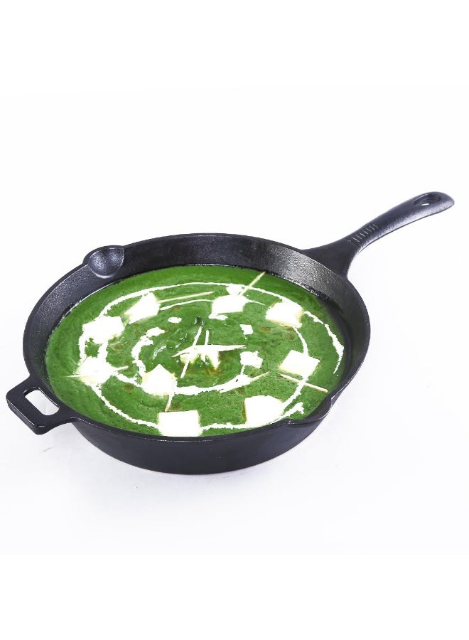 Wonderchef Forza Pre Seasoned 25 cm Cast Iron Fry Pan | with Lifetime Exchange Warranty | Black - Image 3