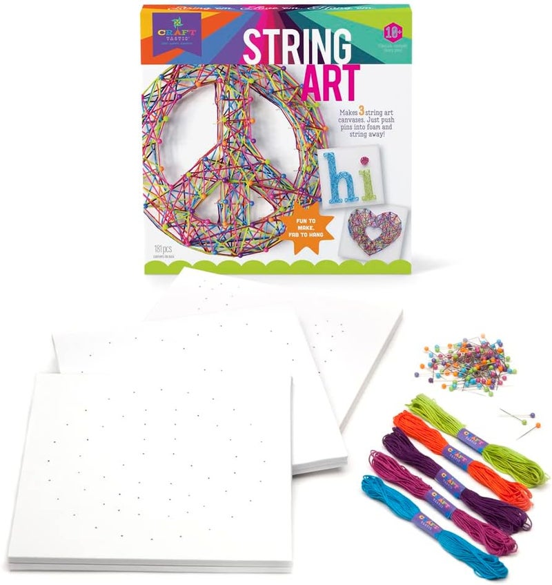 Craft Tastic فن الخيوط - مجموعة الحرف اليدوية تصنع 3 لوحات كبيرة - إصدار علامة السلام، رقم الموديل: CTE40 - Image 2