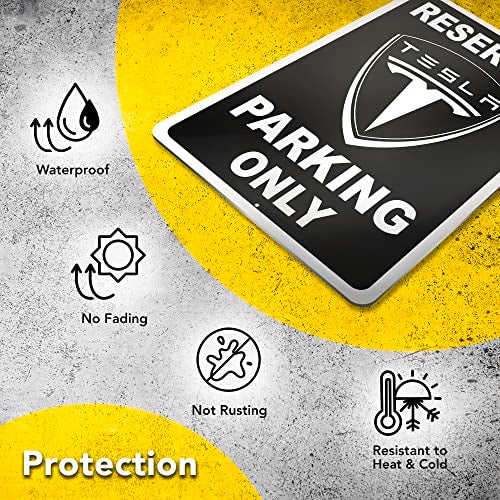 DIMARONGTON Tesla Parking Only Sign, 8x12 Aluminum Reserved Parking Garage Decor, Gift for Men, Women - Image 5
