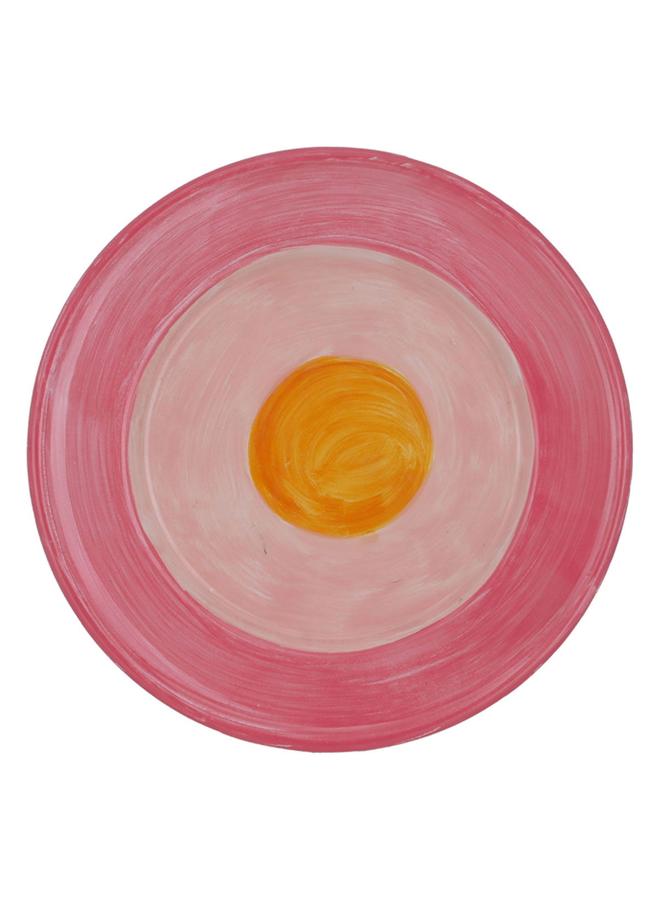 السيف  طبق تقديم الحلوى من البورسلين مقاس 20 × 1.5 سم مسطح دائري باللون الوردي - Image 1