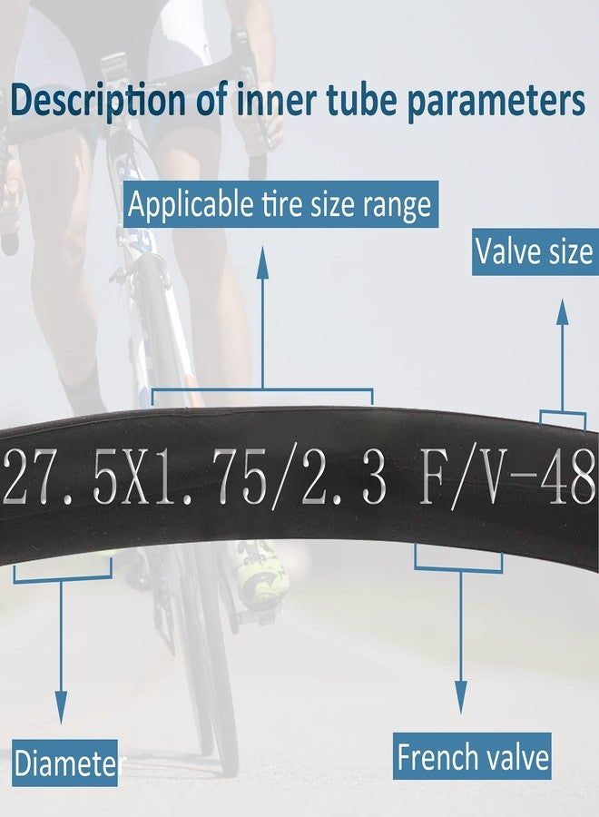 BWSHLF 27.5" Mountain Bike Inner Tubes (4 Pack), Durable Butyl Rubber MTB Bicycle Replacement Fit 2.1-2.4，Presta Valve 48mm - Image 2