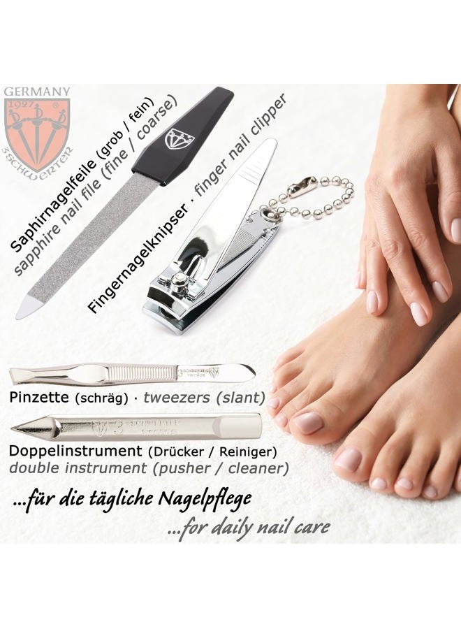 3 Swords Germany brand quality 6 piece manicure pedicure kit set for professional finger & toe nail care with synthetic leather case - Made in Germany - colored - Image 3