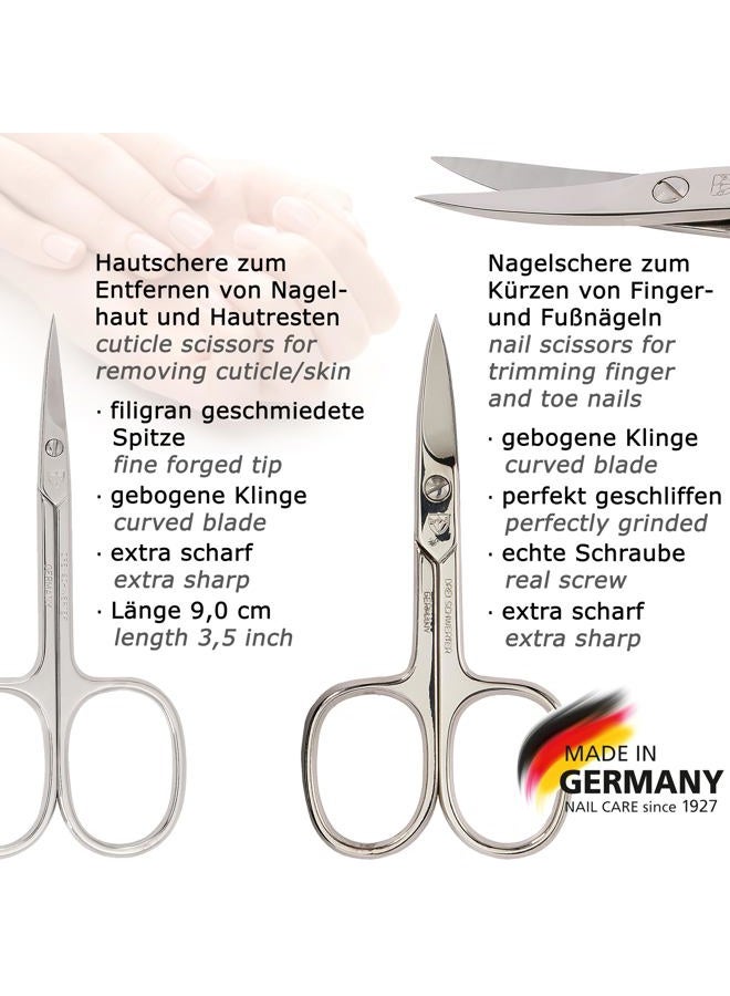 3 Swords Germany brand quality 6 piece manicure pedicure kit set for professional finger & toe nail care with synthetic leather case - Made in Germany - colored - Image 2