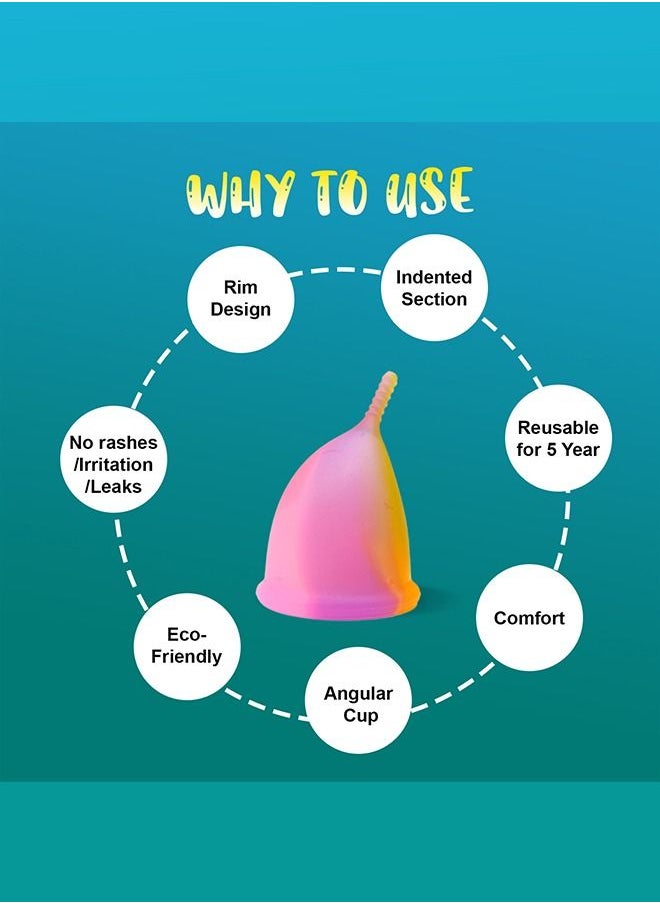 LEMME BE - Lemme Be Z Cup - Reusable Menstrual Cup | Medium Size, Ultra Soft and Rash Free, FDA Approved | 25ml (Medium, Rainbow) - Image 1