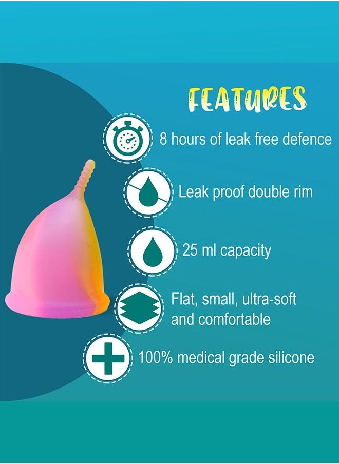 LEMME BE - Lemme Be Z Cup - Reusable Menstrual Cup | Medium Size, Ultra Soft and Rash Free, FDA Approved | 25ml (Medium, Rainbow) - Image 1