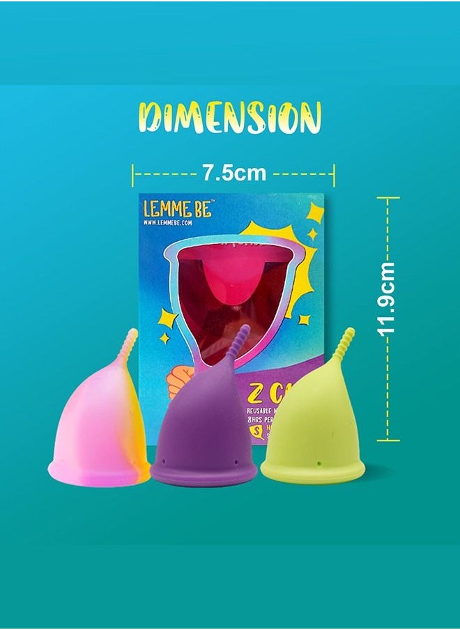 LEMME BE - Lemme Be Z Cup - Reusable Menstrual Cup | Medium Size, Ultra Soft and Rash Free, FDA Approved | 25ml (Medium, Rainbow) - Image 1