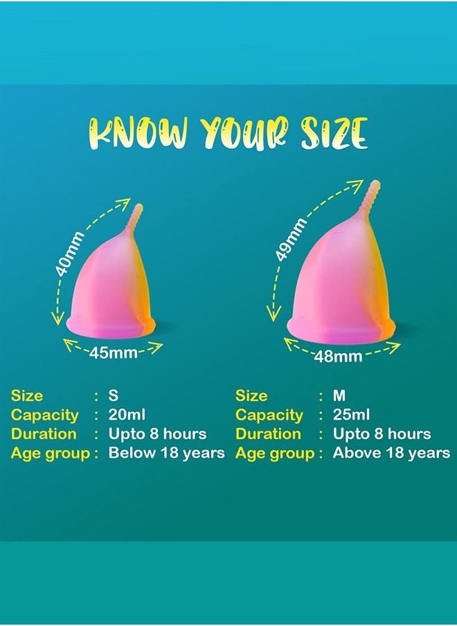 LEMME BE - Lemme Be Z Cup - Reusable Menstrual Cup | Medium Size, Ultra Soft and Rash Free, FDA Approved | 25ml (Medium, Rainbow) - Image 1