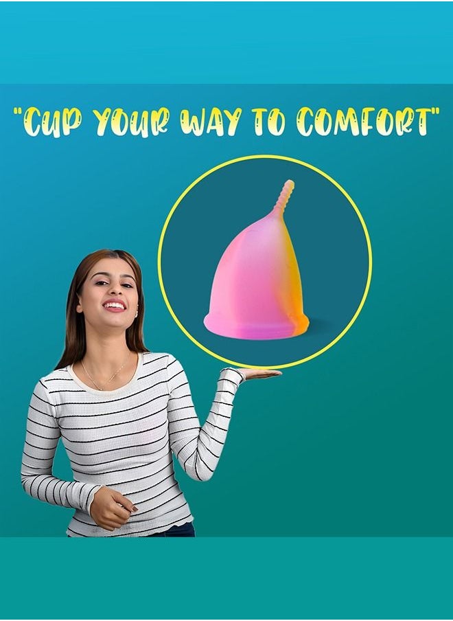 LEMME BE - Lemme Be Z Cup - Reusable Menstrual Cup | Medium Size, Ultra Soft and Rash Free, FDA Approved | 25ml (Medium, Rainbow) - Image 1