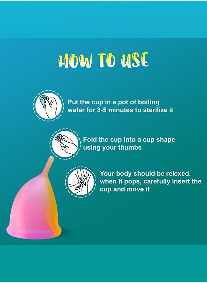 LEMME BE - Lemme Be Z Cup - Reusable Menstrual Cup | Medium Size, Ultra Soft and Rash Free, FDA Approved | 25ml (Medium, Rainbow) - Image 1