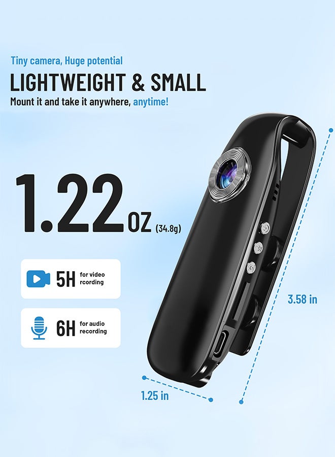 Generic Mini Body Camera 1080P 128GB Action Camera POV Cam Wearable Camcorder with Magnetic Pocket Portable DV for Sport,Cycling, Pets,Walking, Travaling with Audio and Video Recorder  - Image 3