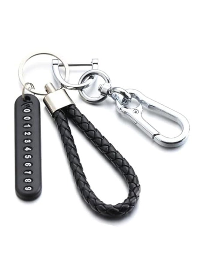 واي جيه سلسلة مفاتيح السيارة المضادة للفقد مع بطاقة رقم الهاتف حلقة المفاتيح لوحة المفاتيح رقم الهاتف ملحقات سلسلة مفاتيح السيارة الآلية - Image 5