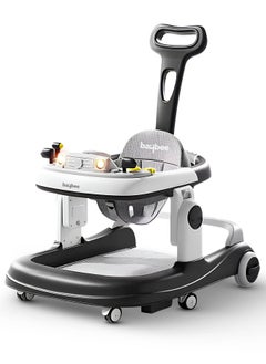 BAYBEE 3 in 1 Rollo Baby Walker for Kids, Baby Push Walker with Parental Push Handle, 5 Adjustable Height, Speed Adjustable, Foldable Kids Walker with Light, Tray & Musical Toddler Walker for Baby 6 to 24 Months Boy Girl Black  - Image 1