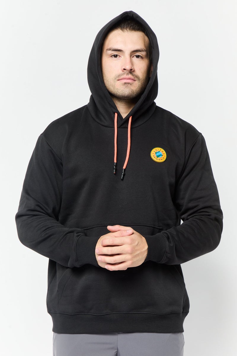adidas Originals Men Sportswear Fit Long Sleeve Outdoor Hooded Sweatshirt, Black  - Image 1