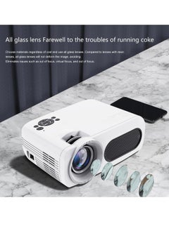 Mi VAZA Portable Projector, 8k Video HD Resolution Smart Projector With With 1400 Lumens, USB Mini Outdoor Movie Projector, Led Video Smart Home Theater Projectors For Home Office, (1pc, White 5)  - Image 2