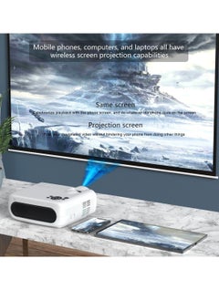 Mi VAZA Portable Projector, 8k Video HD Resolution Smart Projector With With 1400 Lumens, USB Mini Outdoor Movie Projector, Led Video Smart Home Theater Projectors For Home Office, (1pc, White 5)  - Image 4